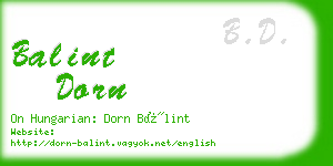 balint dorn business card